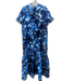 Sugarlips Size XL Navy, Blue & White Polyester Short Sleeve Floral Maxi Dress Navy, Blue & White / XL