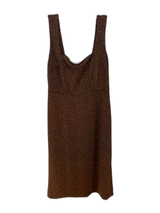 Emily McCarthy Size M Bronze Polyester Sleeveless Metallic Thread Dress Bronze / M