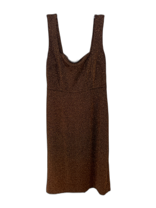 Emily McCarthy Size M Bronze Polyester Sleeveless Metallic Thread Dress Bronze / M