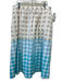Ming wang Size L Tan, blue & white Cotton Side Zip Checked Midi Gradient Skirt Tan, blue & white / L