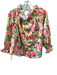 Tuckernuck Size M Pink, Green & Yellow Polyester Long Balloon Sleeve Floral Top Pink, Green & Yellow / M