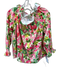 Tuckernuck Size M Pink, Green & Yellow Polyester Long Balloon Sleeve Floral Top Pink, Green & Yellow / M
