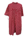 Maeve Size L Red & White Cotton Striped Button Front Patch Pocket Dress Red & White / L