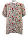 Entro Size L White & Multi Cotton Floral V Neck Pintuck Detail Dress White & Multi / L