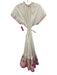 Bella Tu Size M White & Pink Cotton Sleeveless Tie belt Button Front Dress White & Pink / M