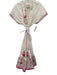 Bella Tu Size M White & Pink Cotton Sleeveless Tie belt Button Front Dress White & Pink / M