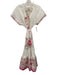 Bella Tu Size M White & Pink Cotton Sleeveless Tie belt Button Front Dress White & Pink / M