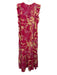 Fitzroy & Willa Size L Pink & Multi Cotton V Neck Sleeveless Printed Maxi Dress Pink & Multi / L