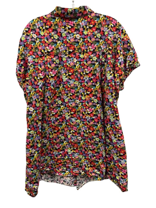 CROSBY by Mollie Burch Size L Black & Multi Cotton Floral Button Front Dress Black & Multi / L