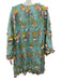 Mestiza New York Size XL Blue & Multi Nylon Keyhole Back Mesh Detail Mini Dress Blue & Multi / XL