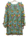 Mestiza New York Size XL Blue & Multi Nylon Keyhole Back Mesh Detail Mini Dress Blue & Multi / XL