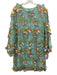 Mestiza New York Size XL Blue & Multi Nylon Keyhole Back Mesh Detail Mini Dress Blue & Multi / XL