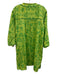 Sigrid Olsen Size L Green Cotton Printed V Neck Pockets Mini Dress Green / L