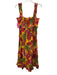 Farm Rio Size L Red, Yellow & Multi Cotton Square Neck Sleeveless Printed Dress Red, Yellow & Multi / L