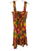 Farm Rio Size L Red, Yellow & Multi Cotton Square Neck Sleeveless Printed Dress Red, Yellow & Multi / L