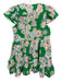 Tanya Taylor Size M Green & Multi Cotton V Neck Floral Mini Sleeveless Dress Green & Multi / M