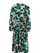 Diane Von Furstenberg Size Large Green, Black & White Cotton Long Sleeve Dress Green, Black & White / Large