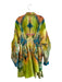 La Fuori Size Large Yellow, Orange & Multi Silk & Cotton Floral Collar Dress Yellow, Orange & Multi / Large