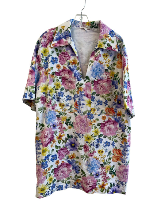 Olivaceous Size Large Pink, Blue & Multi No Fabric Tag Floral Short Sleeve Dress Pink, Blue & Multi / Large