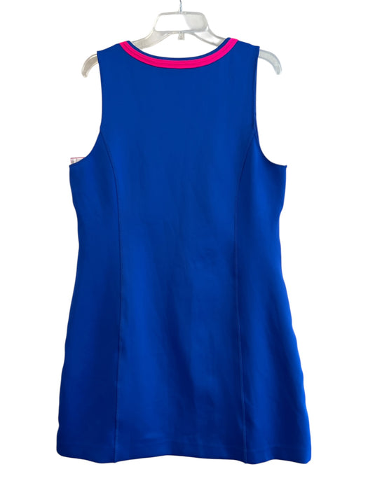 Lilly Pulitzer Size Medium Blue Polyester Sleeveless 3/4 Zip Trim Design Dress Blue / Medium