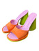 Circus NY Shoe Size 9.5 Orange & Green Fabric open toe Square Toe Mule Shoes Orange & Green / 9.5