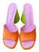 Circus NY Shoe Size 9.5 Orange & Green Fabric open toe Square Toe Mule Shoes Orange & Green / 9.5