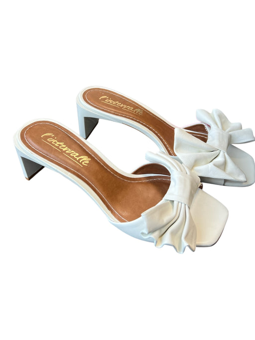 L'intervalle Shoe Size 9 Bone Leather open toe Bow Detail Squre Cut Outs Shoes Bone / 9