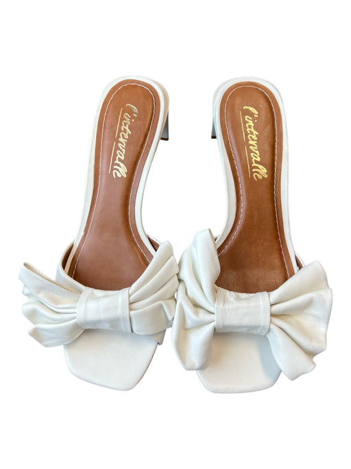 L'intervalle Shoe Size 9 Bone Leather open toe Bow Detail Squre Cut Outs Shoes Bone / 9