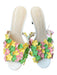 Cecelia Shoe Size 8.5 White & Multi Leather Almond Toe Open Toe Flowers Shoes White & Multi / 8.5