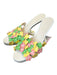 Cecelia Shoe Size 8.5 White & Multi Leather Almond Toe Open Toe Flowers Shoes White & Multi / 8.5