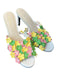 Cecelia Shoe Size 8.5 White & Multi Leather Almond Toe Open Toe Flowers Shoes White & Multi / 8.5
