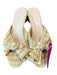 Loeffler Randall Shoe Size 9 Tan & White Fabric open toe Bow Detail Shoes Tan & White / 9