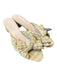Loeffler Randall Shoe Size 9 Tan & White Fabric open toe Bow Detail Shoes Tan & White / 9