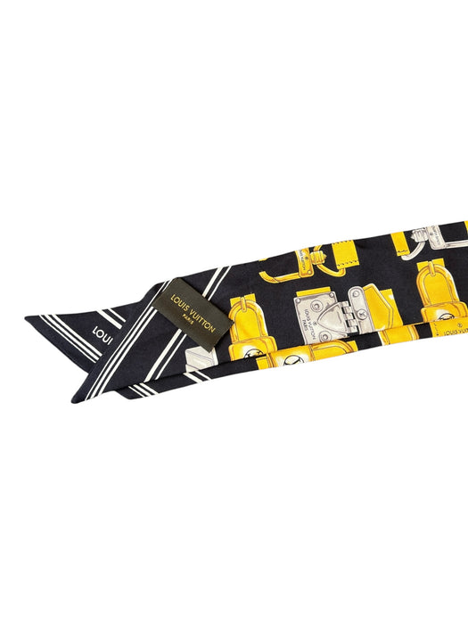 Louis Vuitton Black & Gold Silk Bandeau scarf Black & Gold / Small