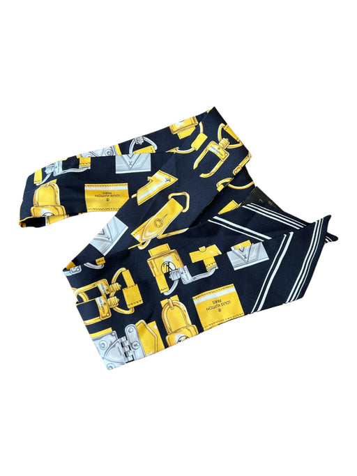 Louis Vuitton Black & Gold Silk Bandeau scarf Black & Gold / Small
