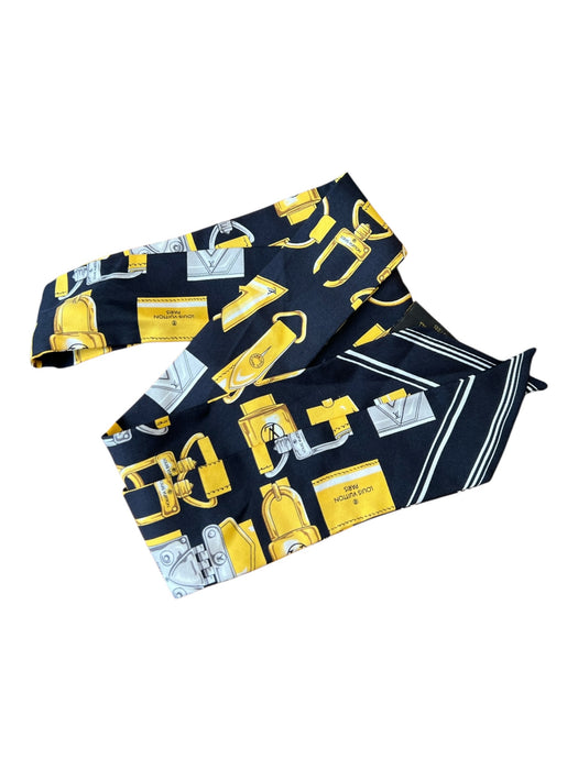 Louis Vuitton Black & Gold Silk Bandeau scarf Black & Gold / Small