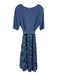 Alex Evenings Size 14 Blue Polyester Blend Short Sleeve V Neck Lace Floral Dress Blue / 14
