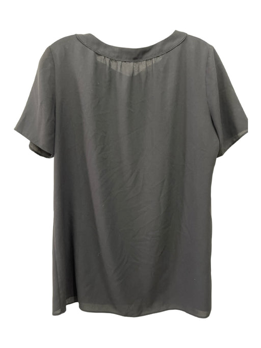Shoshanna Size 2 Black Polyester V Neck Short Sleeve Top Black / 2