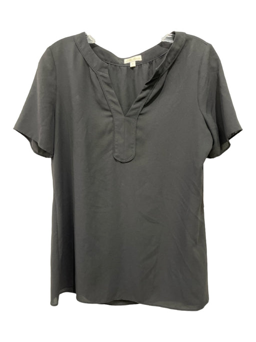 Shoshanna Size 2 Black Polyester V Neck Short Sleeve Top Black / 2