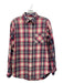 Current/Elliot Size 1 Cream, Red & Blue Cotton Button Up Plaid Long Sleeve Top Cream, Red & Blue / 1