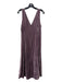 Vince Size 6 Mauve Purple Polyester Velvet Peace Sign Sleeveless Side Zip Dress Mauve Purple / 6