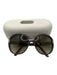 Chloe Gray & Beige Acetate Tortoise Gradient Gold Hardware Sunglasses Gray & Beige