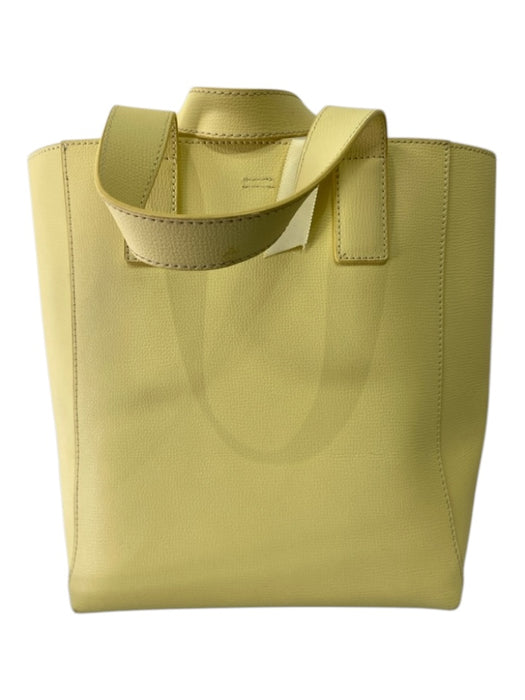 Loeffler Randall Yellow Pebbled Leather 2 Handles Button Close Bag Yellow / M