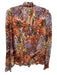 Marie Oliver Size Medium Blue, Orange, Green Silk Blend Long Sleeve Floral Top Blue, Orange, Green / Medium