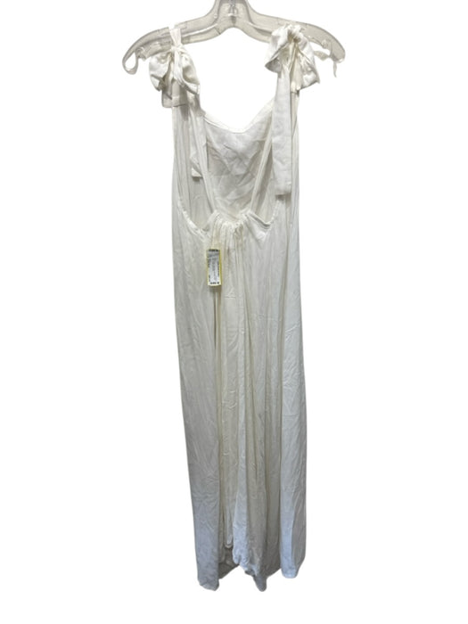 Palmyra Size One Size White Sleeveless tie strap Open Back Sheer Dress White / One Size