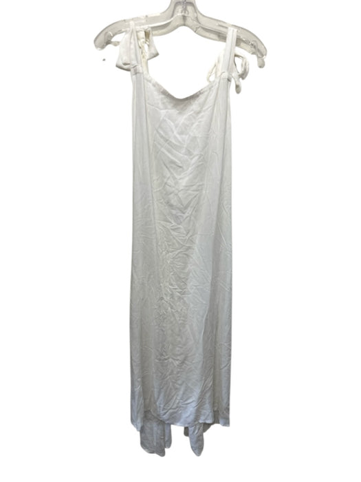 Palmyra Size One Size White Sleeveless tie strap Open Back Sheer Dress White / One Size