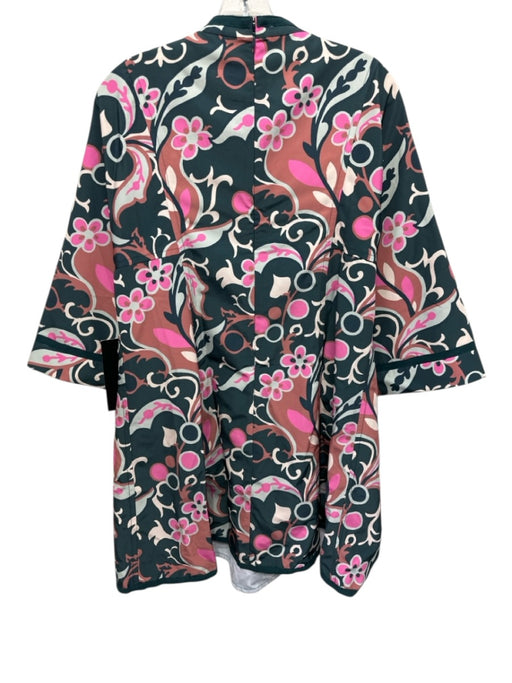 Tuckernuck Size Medium Green, Pink, Cream Polyester Long Sleeve Floral Dress Green, Pink, Cream / Medium