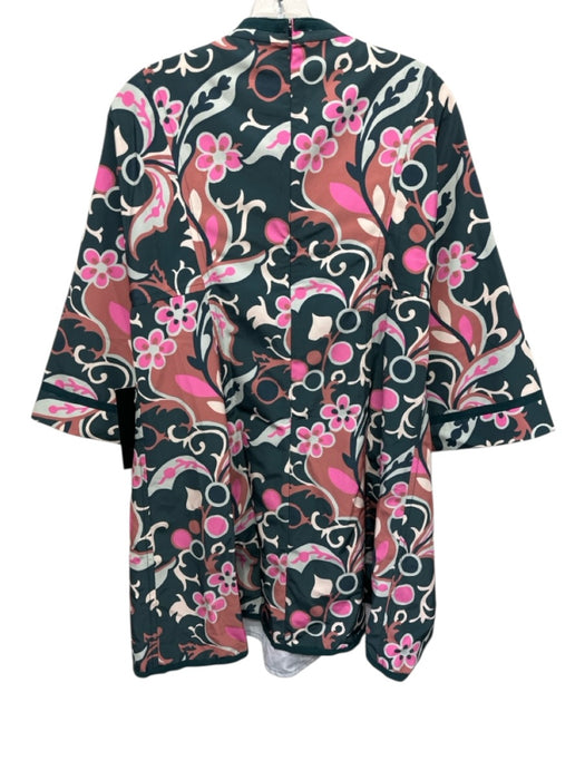 Tuckernuck Size Medium Green, Pink, Cream Polyester Long Sleeve Floral Dress Green, Pink, Cream / Medium