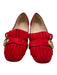 Gucci Shoe Size 40.5 Red Leather Suede Square Toe Fringe Double G's Flats Red / 40.5