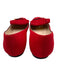 Gucci Shoe Size 40.5 Red Leather Suede Square Toe Fringe Double G's Flats Red / 40.5